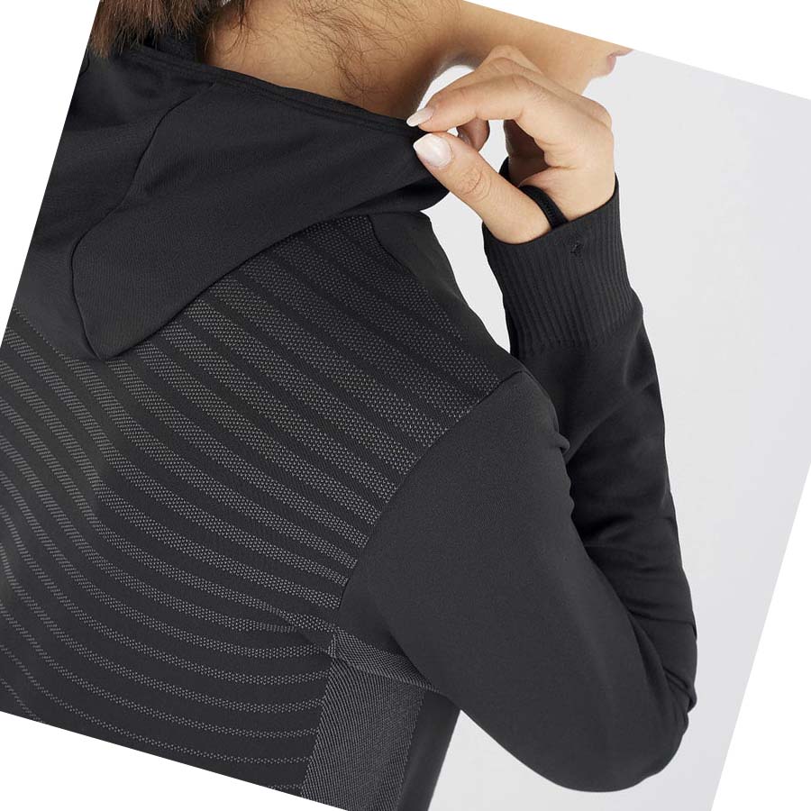 Sudadera Con Capucha Salomon ESSENTIAL SEAMLESS Mujer Negros | MX 2534AHK